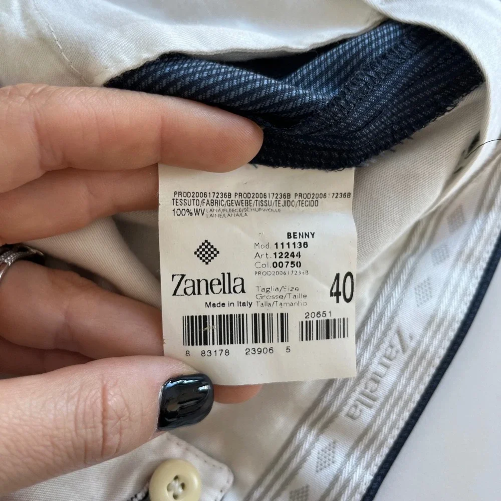 Zanella Wool Benny Dress Pants‎ Made in Italy Blue Men's 40 work pants